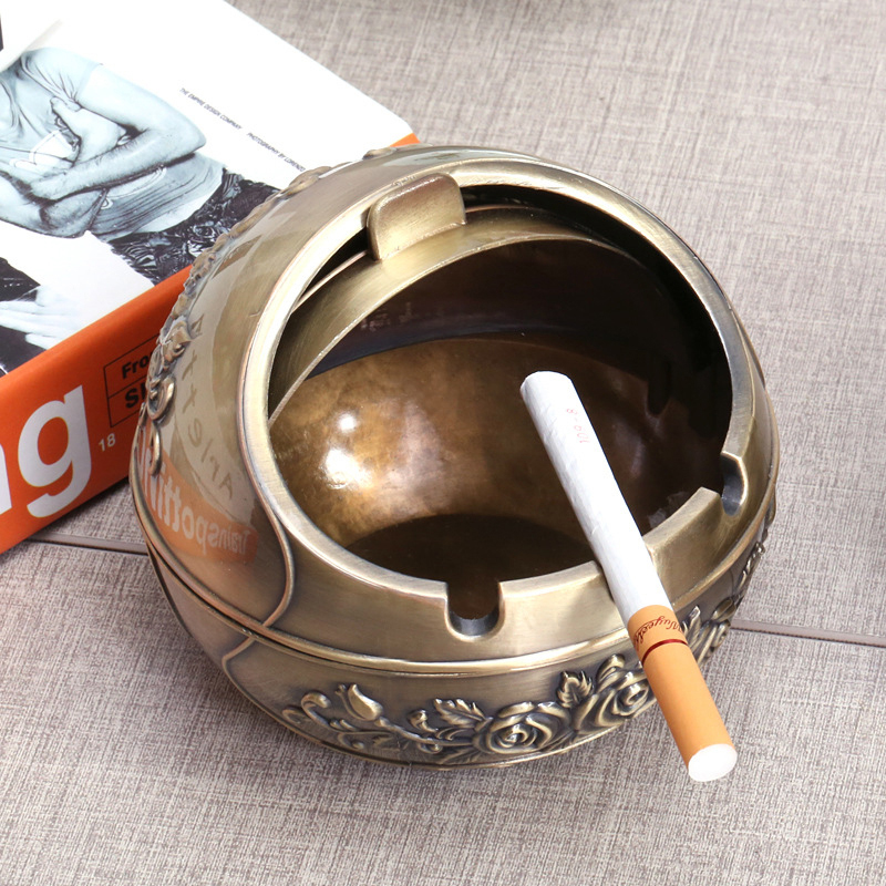 Vape Decoration - 新しい【金属製灰皿 防風ヴィンテージ蓋飾り レトロなタバコ用金属製装飾ガジェット アクセサリー】
