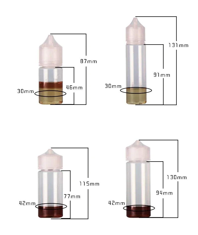 5 個 30ml-120ml PET クリアドロッパーボトル - Vaping Area のレビューと価格